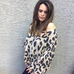 Mud Pie Women’s Scarlett Leopard Sweater Size S/M